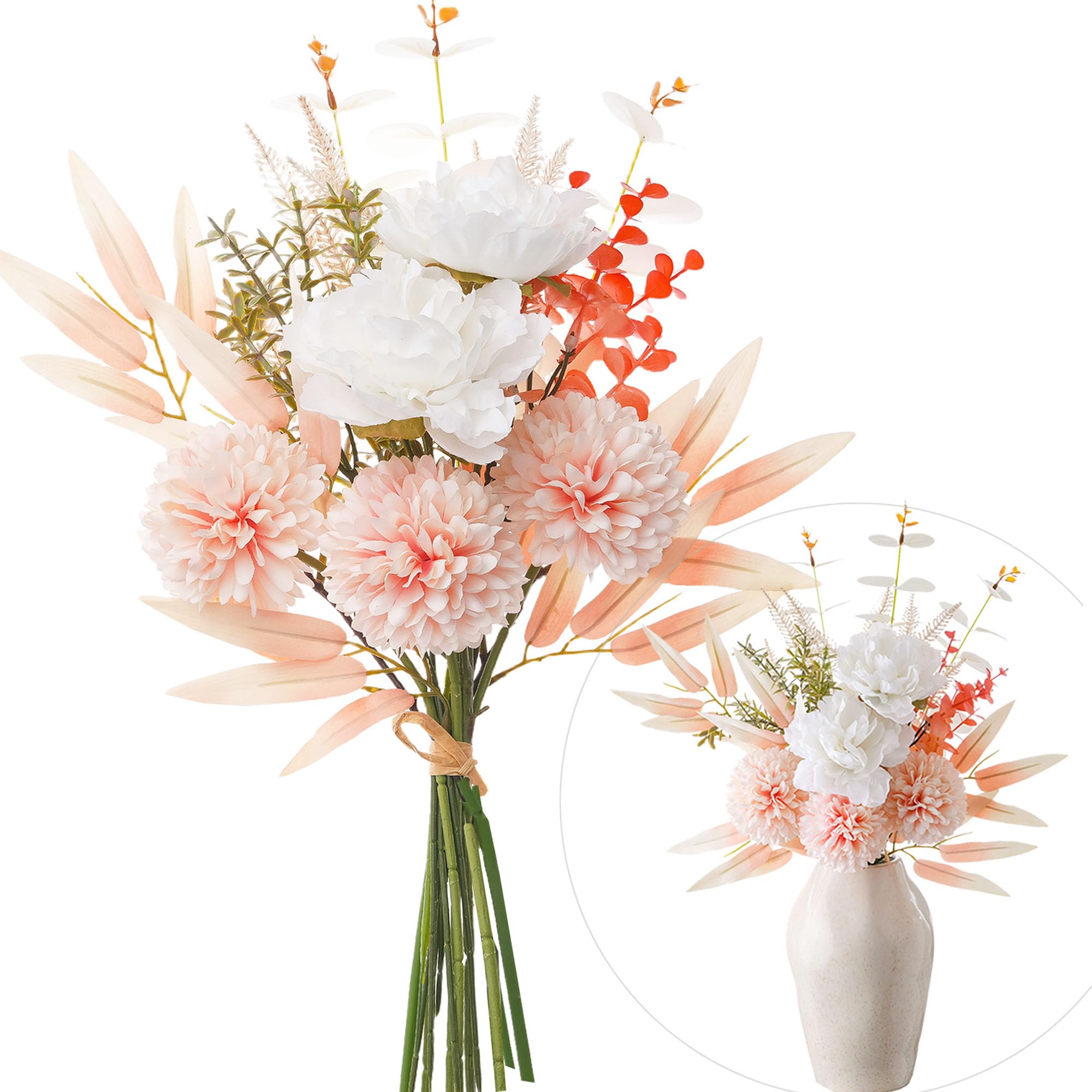 Bouquets de mariage pour centres de table en soie et roses artificielles