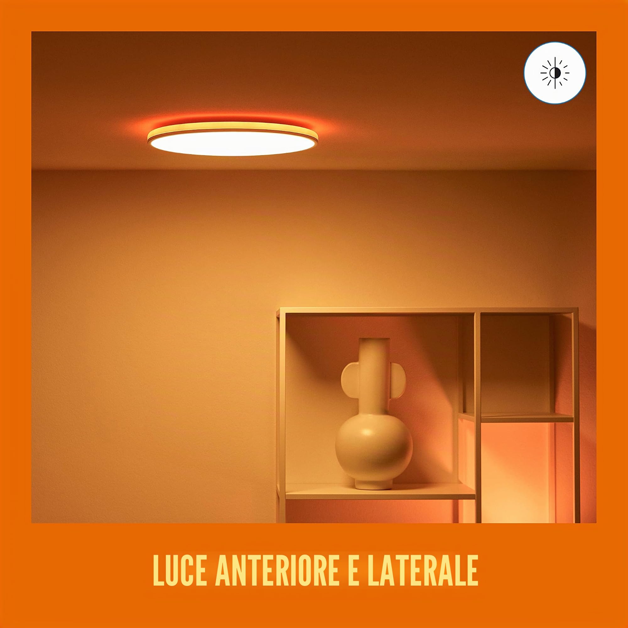 WiZ Plafoniera Smart Arca WiFi, Dual Zone, Dimmerabile, Luce Centrale Bianca Dinamica, Luce Laterale Colorata, 22W, Bianco, Tecnologia SpaceSense, Controllo Vocale (Alexa, Apple HomeKit, Google Home)
