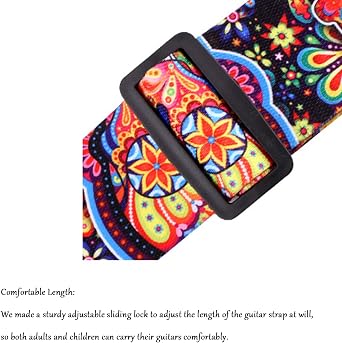Guitar Strap,Guitar Accessories,Fluorescent jacquard Adjustable Guitar Shoulder Strap For Bass, Electric & Acoustic Guitar, Best Gifts for Guitarists