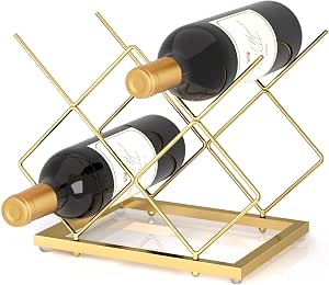 Urban Deco Gold Countertop Wine Rack for Cabinets – 5 Wine Holder ...
