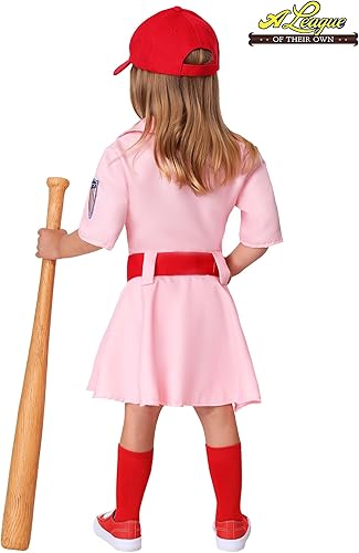 Vista 7 de Una liga de su propio disfraz de béisbol Dottie para niños pequeños, Rosa claro