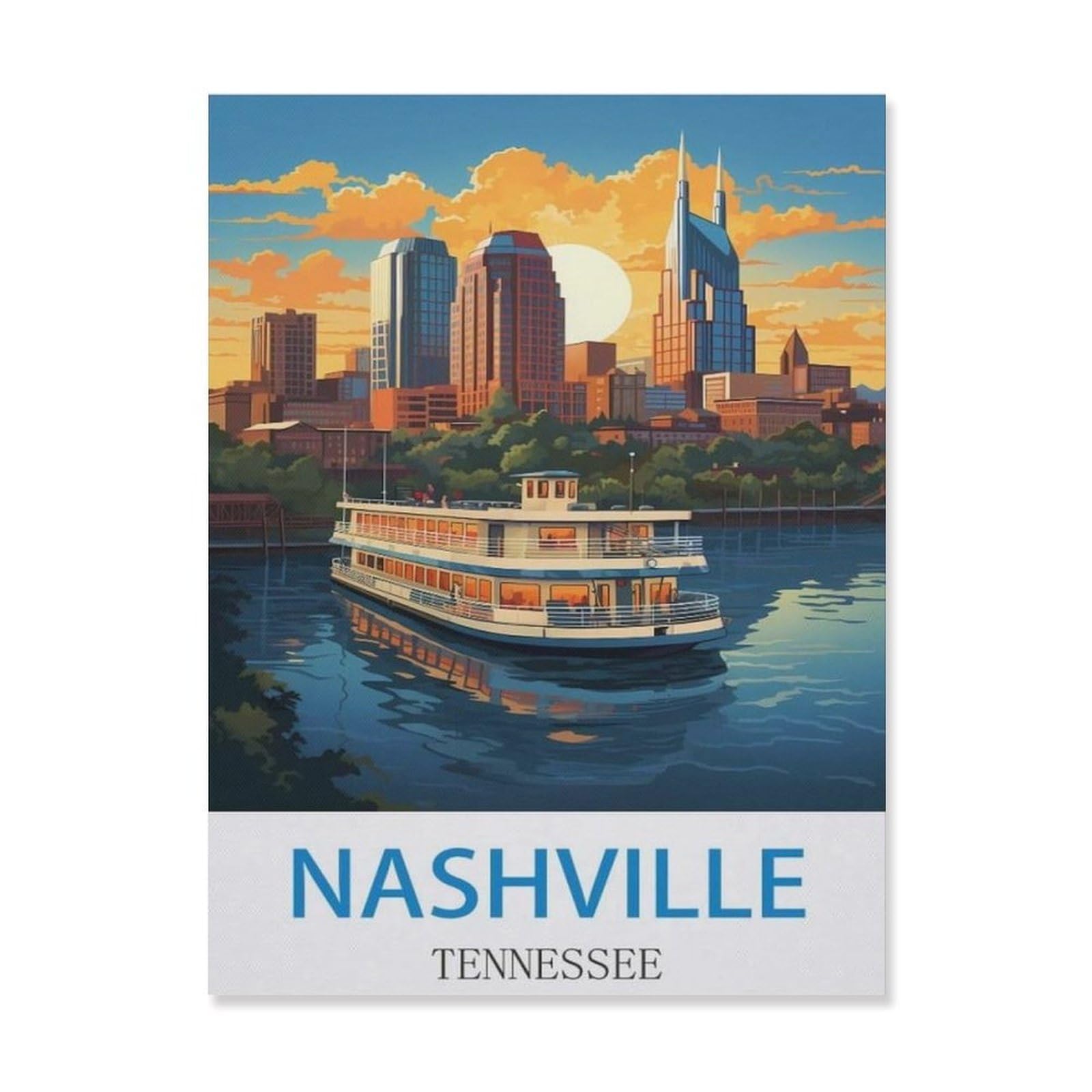 Vintage Metal Tin Sign，Nashville Tennessee(30x40cm）