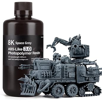 ELEGOO ABS LIKE 3.0 8K Resin Photo Polymer Resin 405nm UV Curing Resin for LCD 3D Printer Space Gray 1000G