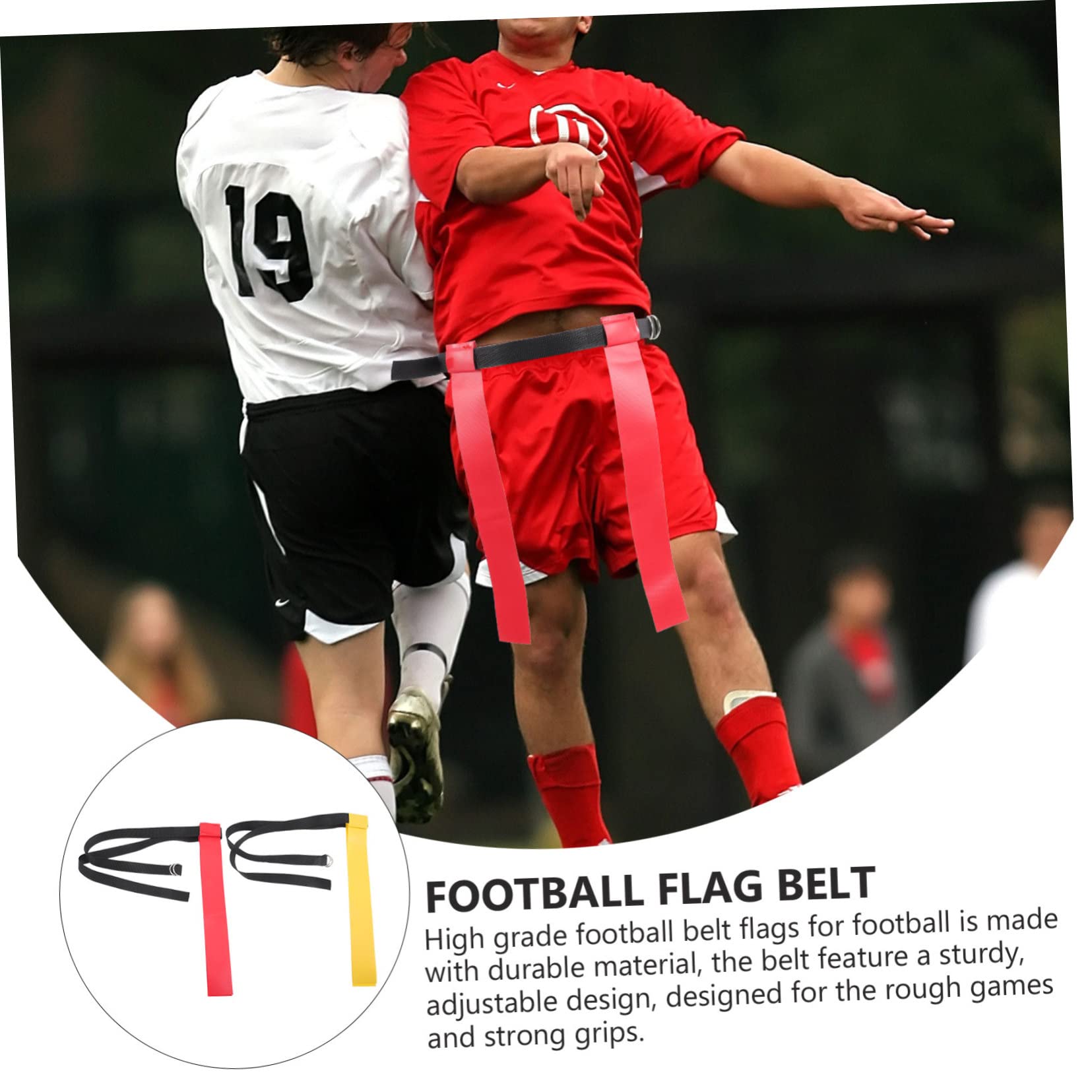 BESPORTBLE 6 Pcs Flag Football Kit Rugby Waist Flags Set for Team Sports Boys and Girls Teens Adults