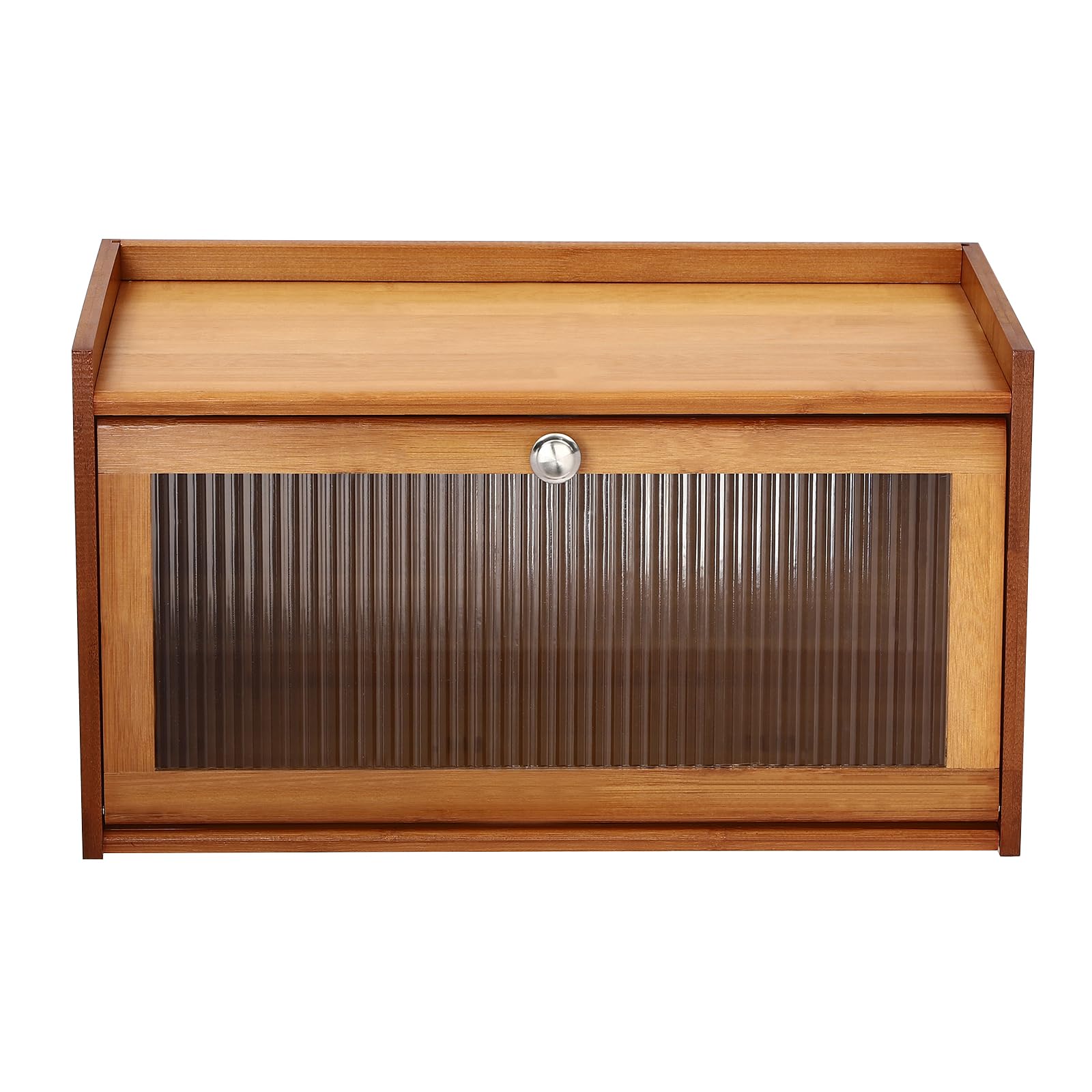 Armadietto in bambù a 2 ripiani con anta – Mini piano di lavoro per cucina, buffet, per pane, dispensa, artigianato, strumenti di cucito, primo soccorso, credenza 50 x 25 x 27 cm