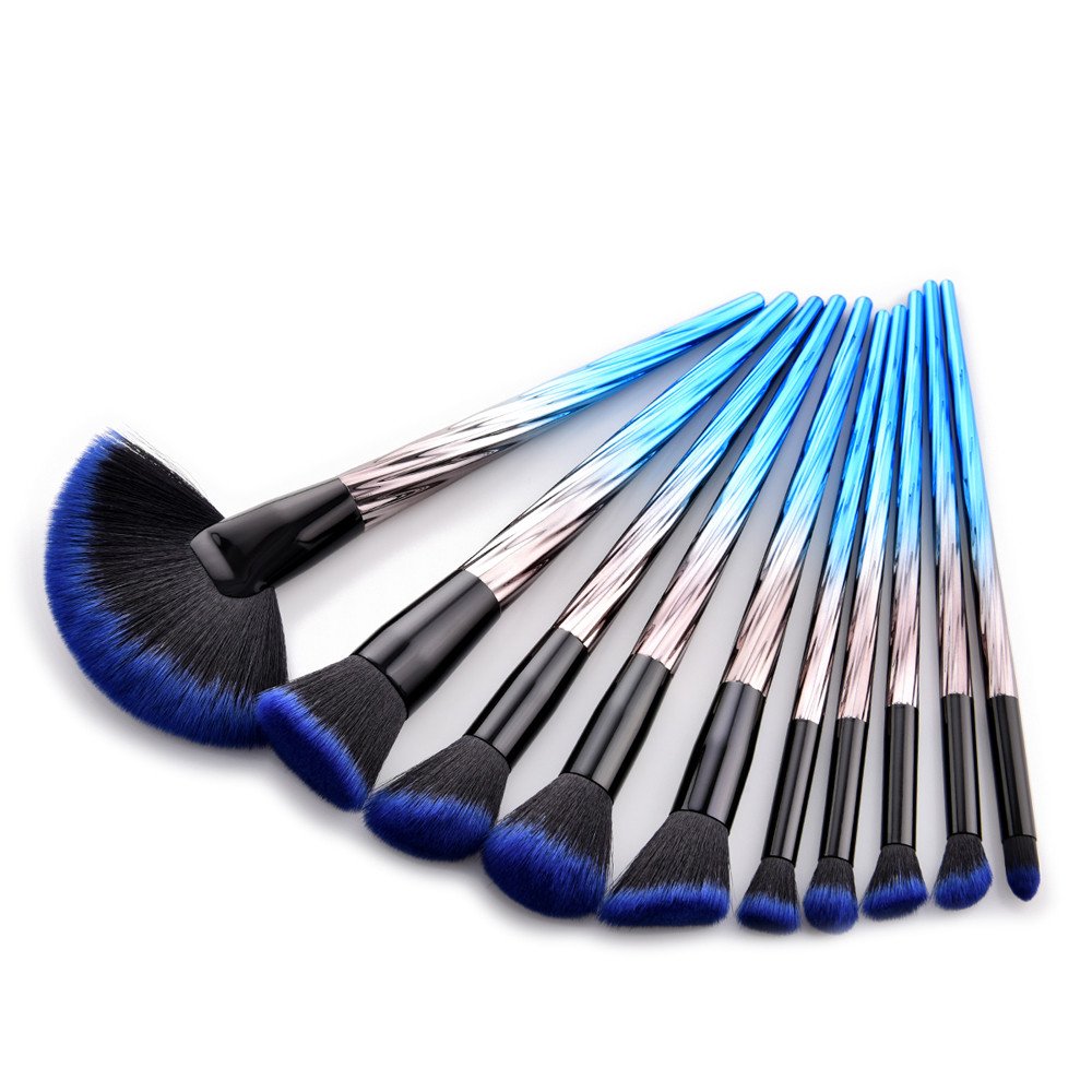 10 stücke Make-Up Pinsel Set Foundation Puder Lidschatten Eyeliner Lippen Pinsel Werkzeug Pinsel Fall