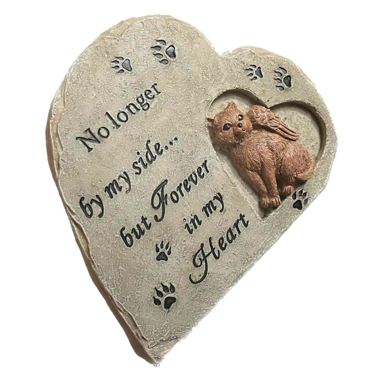 Estatua de homenaje para gatos con diseño de piedra y recuerdo