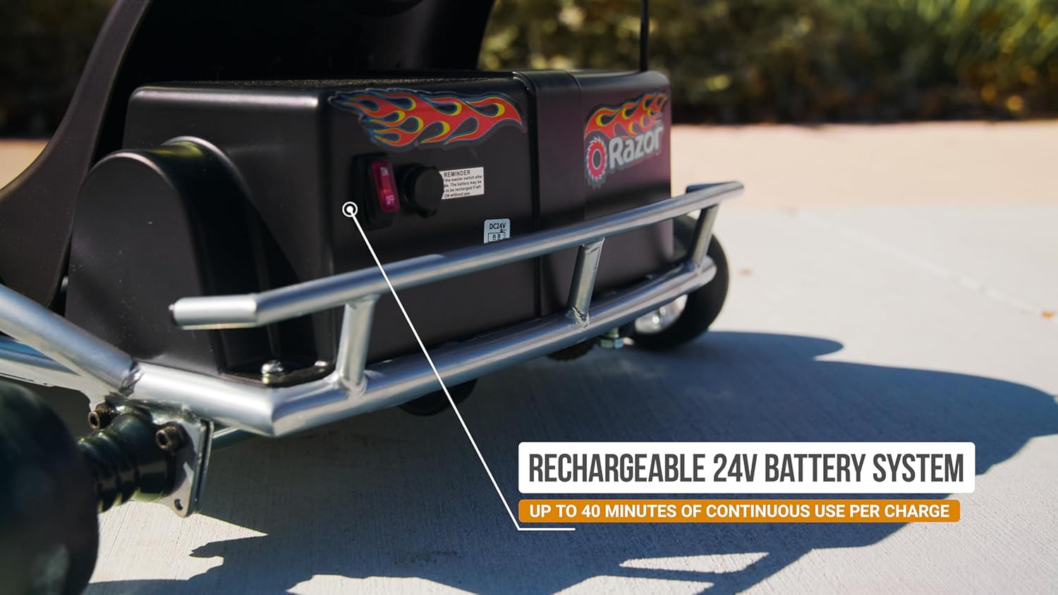 Razor Ground Force - Electric Go-Kart for Ages 8+, Up to 12 MPH, Up to 40 Minutes of Continuous Use, Variable Speed Throttle, 24V Rechargeable Battery