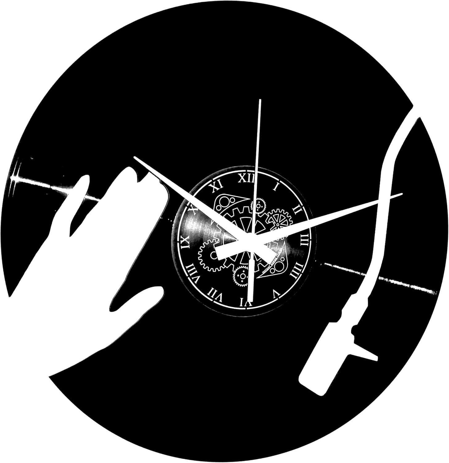 Vinyl Wall Clock LP 33 Turn Music Disc Deejay Flat Vintage Handmade