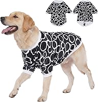 Vista 6 de LovinPet Pijamas extra grandes para perra, ropa de perro actualizada con tela de franela cálida con estampado de platos Granny Chic rosa, suéter