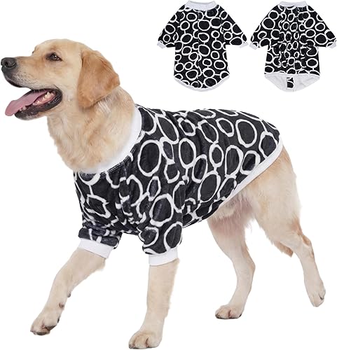 LovinPet Doberman - Mameluco de chaqueta  Tela de franela agradable al tacto para perros, estampados negros y blancos, ropa cálida para razas