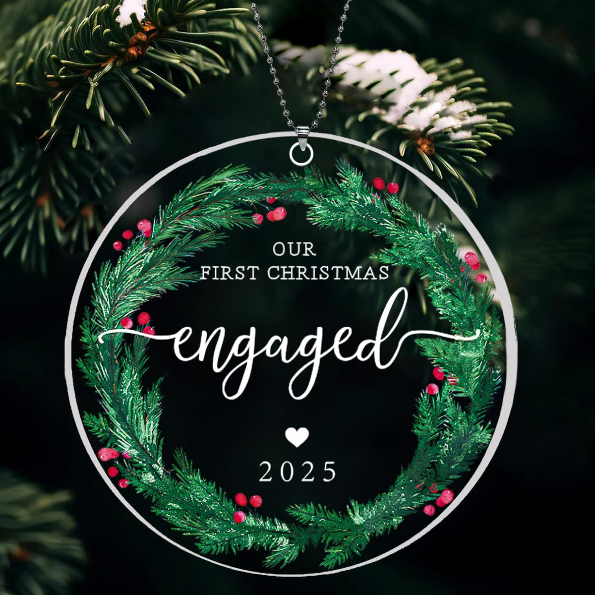 Engagement Ornament 2025, Our First Christmas Engaged Ornament, Engagement Gifts for Couples, Bride to Be, Women, Fiance, Her, Just Engaged Decorations - Image 6