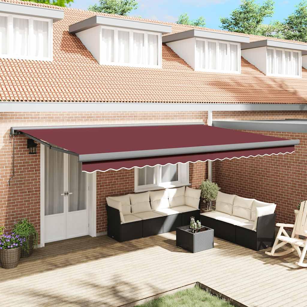 Tenda da sole automatica, 500 x 300 cm, colore bordeaux
