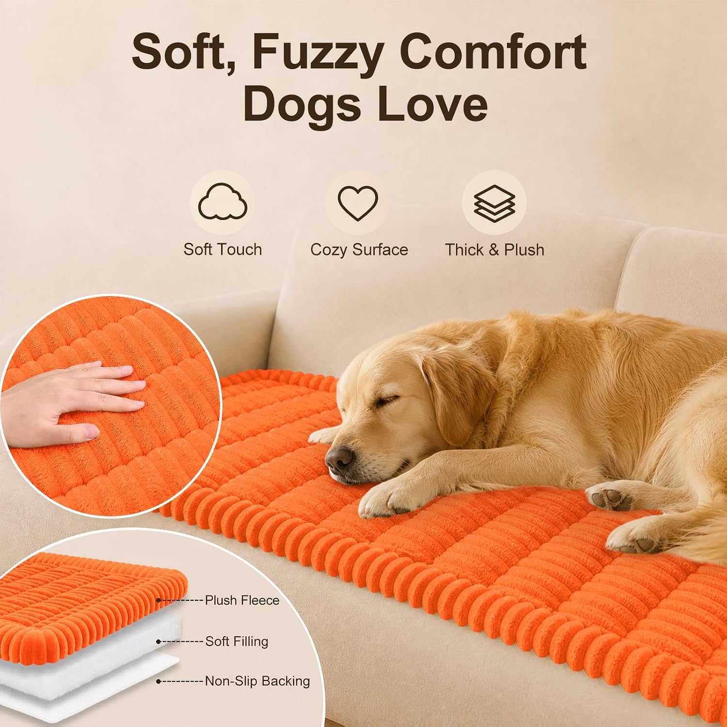  Fall Couch Cover for Dogs, Non Slip Fuzzy Pet Sofa Protector thumbnail