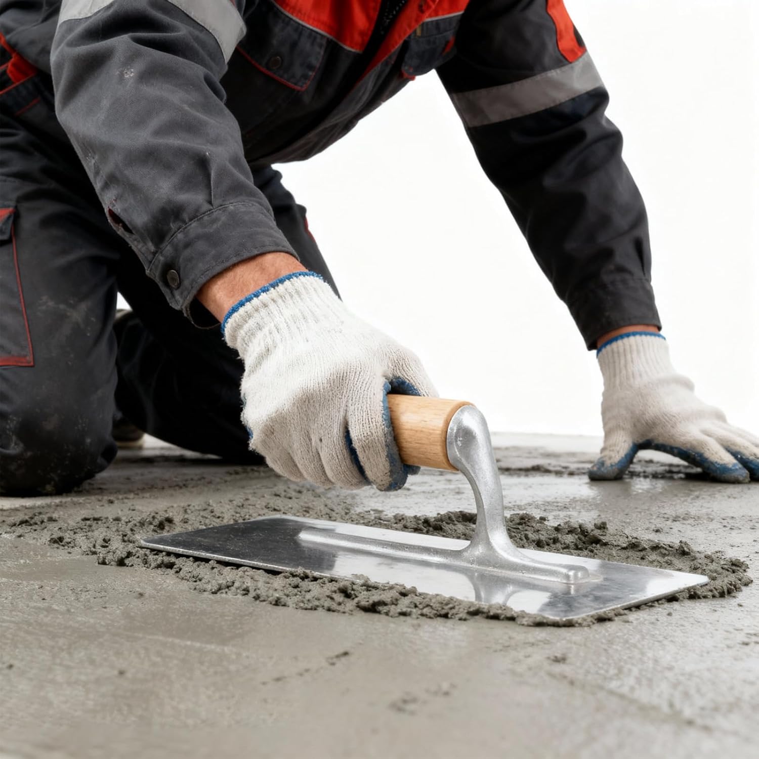 6 Pcs Venetian Plaster Trowel Set with Wooden Handle 3 Sizes Polished Concrete Drywall Trapezoid Plastering Hand Tools Stainless Steel Art Paint Finishing Trowel Tools