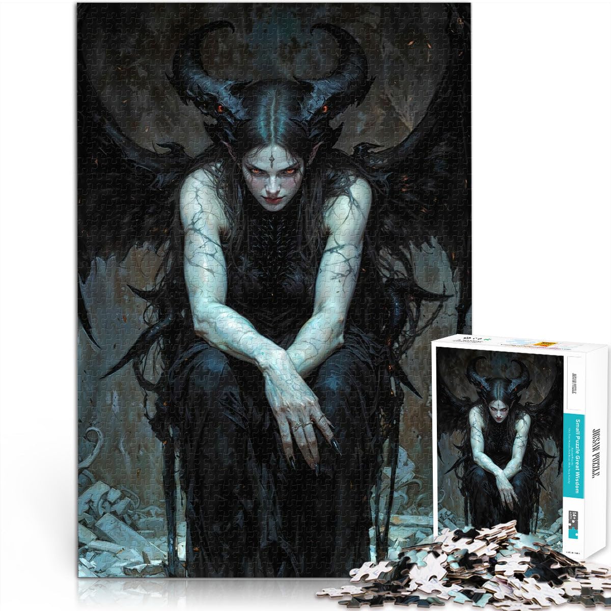 1000 Pieces Jigsaw Puzzles for Adults Hell's Black Angels Brain Teaser For 50x75cm deal as gifts for the whole family for Age 14+