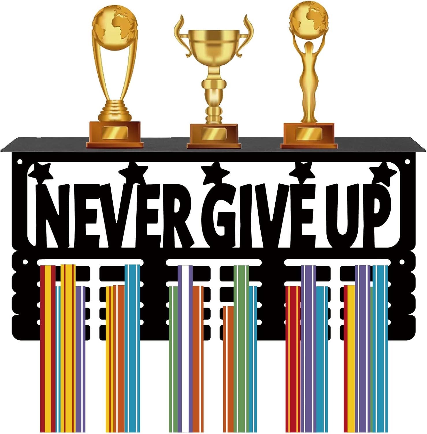 Espositore Medaglie Da Parete CREATCABIN | 12 Ganci Per 70+ Medaglie | Metallico 29x13x10cm - Foto 2