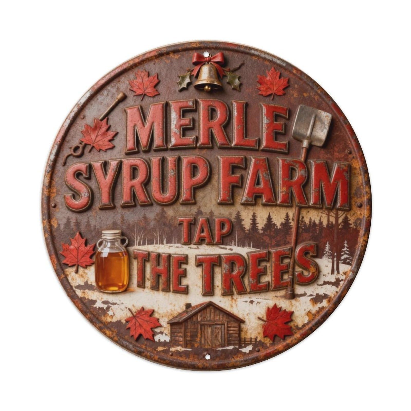 MAPLE SYRUP FARM TAP THE TREES Metal Tin Sign Plaque