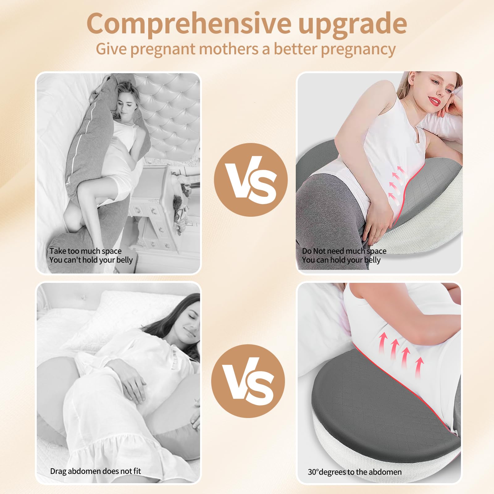 Almohada de Embarazo para ei Abdomen, Ajustable y Portátil Almohada Embarazada faja Embarazada Almohada para Dormir de Lado para Embarazo, Soporte para Espalda, Caderas, Piernas Embarazadas Originales
