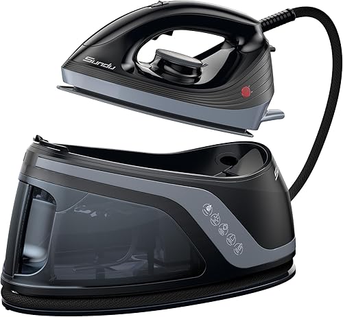 Miniatura 1 de Sundu Vaporizador de plancha para ropa, estación de vapor profesional de 1600 W, plancha de vapor para ropa con tanque de 44 onzas, 400 agujeros de