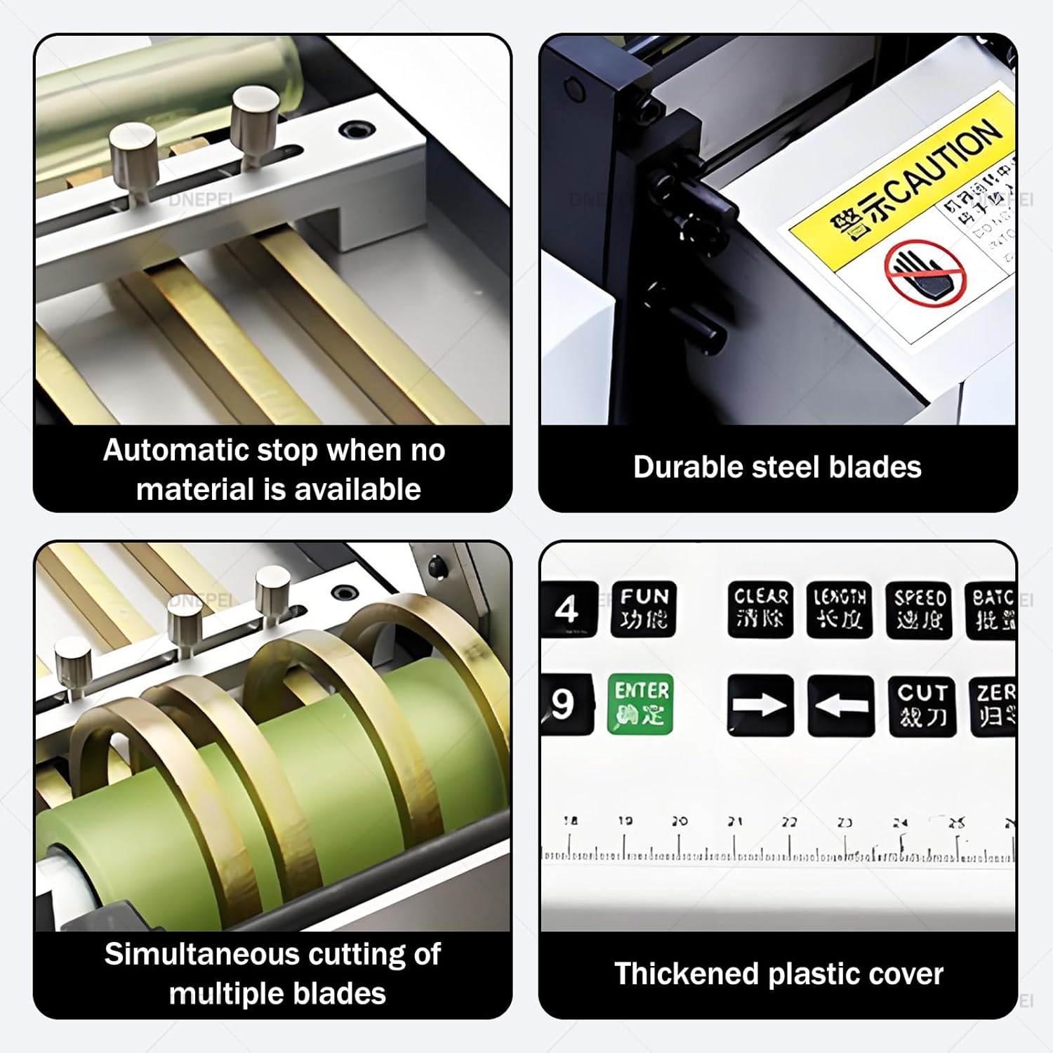 Microcomputer Automatic Tube Cutter, 0–100mm Cutting Width, Supports 3-Tape Synchronous Cutting, Adjustable Length 0.1–9999.9mm for Heat Shrink,PE Tube