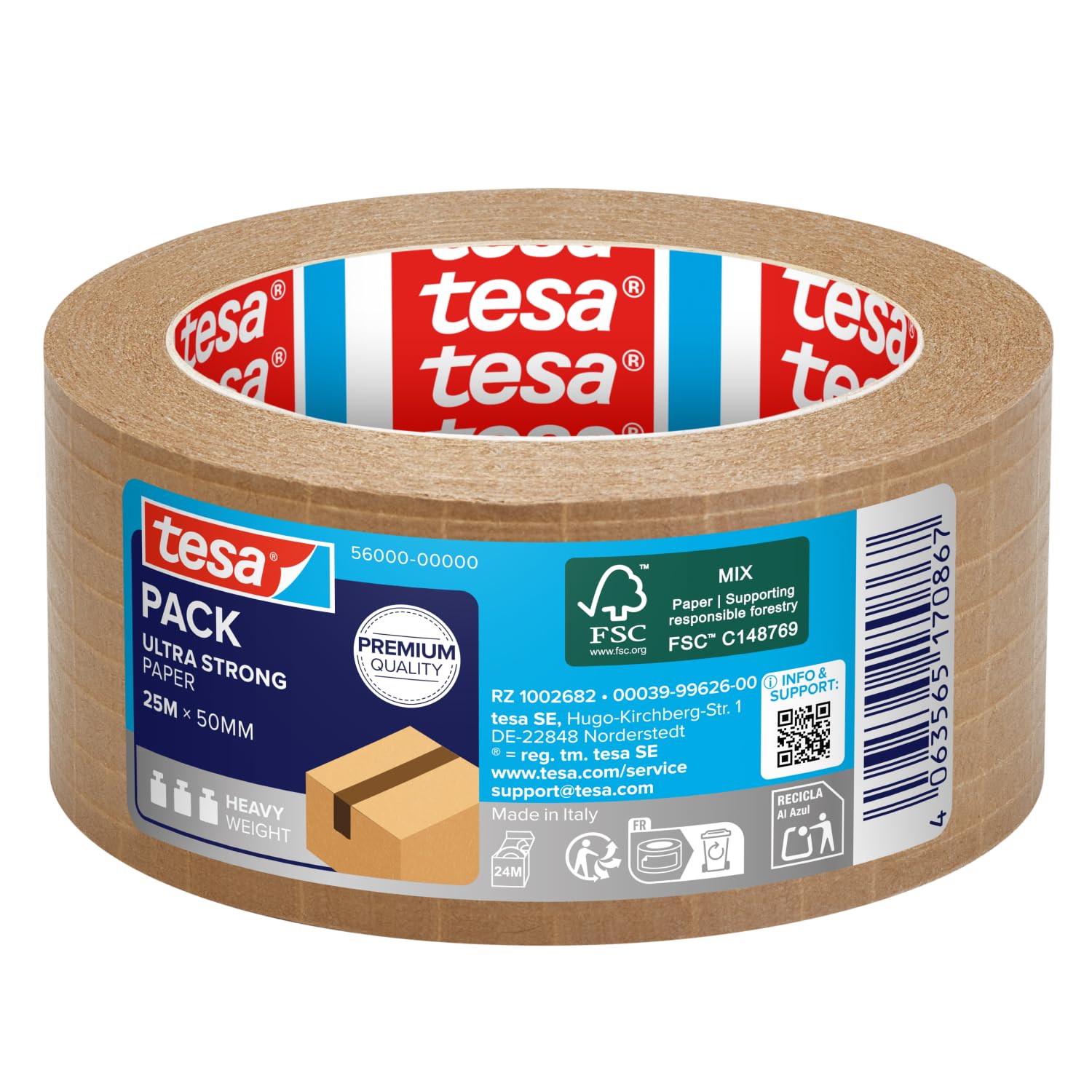 tesa paper ultra strong Packaging Tape 25mm x 50m brown