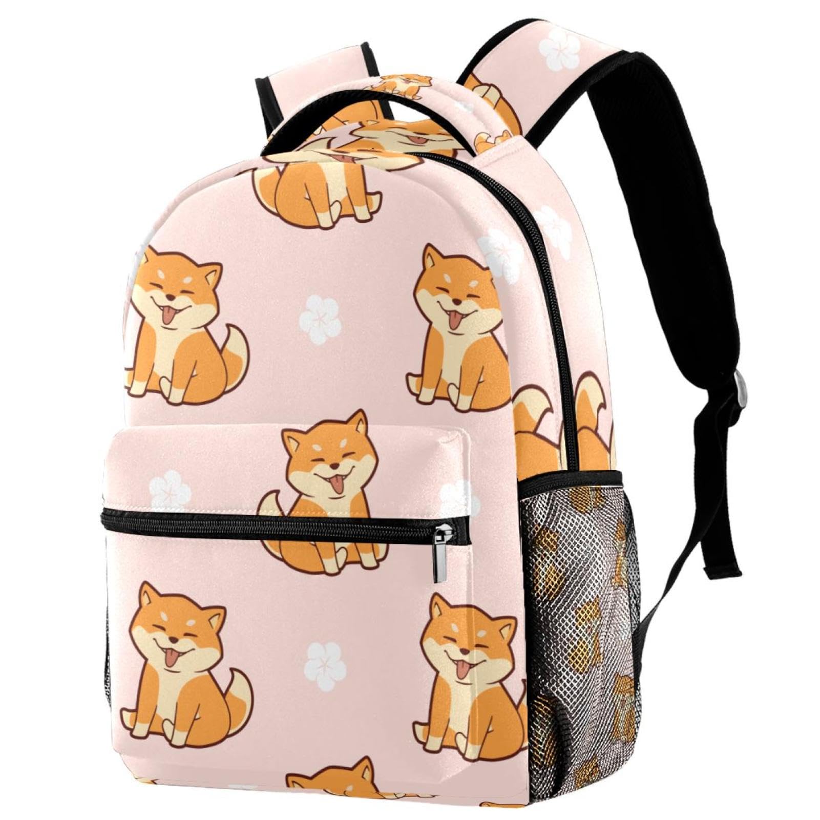 Luoweisi School Backpack Cute Shiba inu School Bags for Boys Girls Lightweight Bookbag Casual Daypacks for Women Men