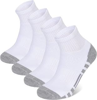 Athlemo 4 Pack Multi Performance Cushioned Bamboo Athletic Socks for Men Ankle Socks Outdoor Trekking, Running, Hiking