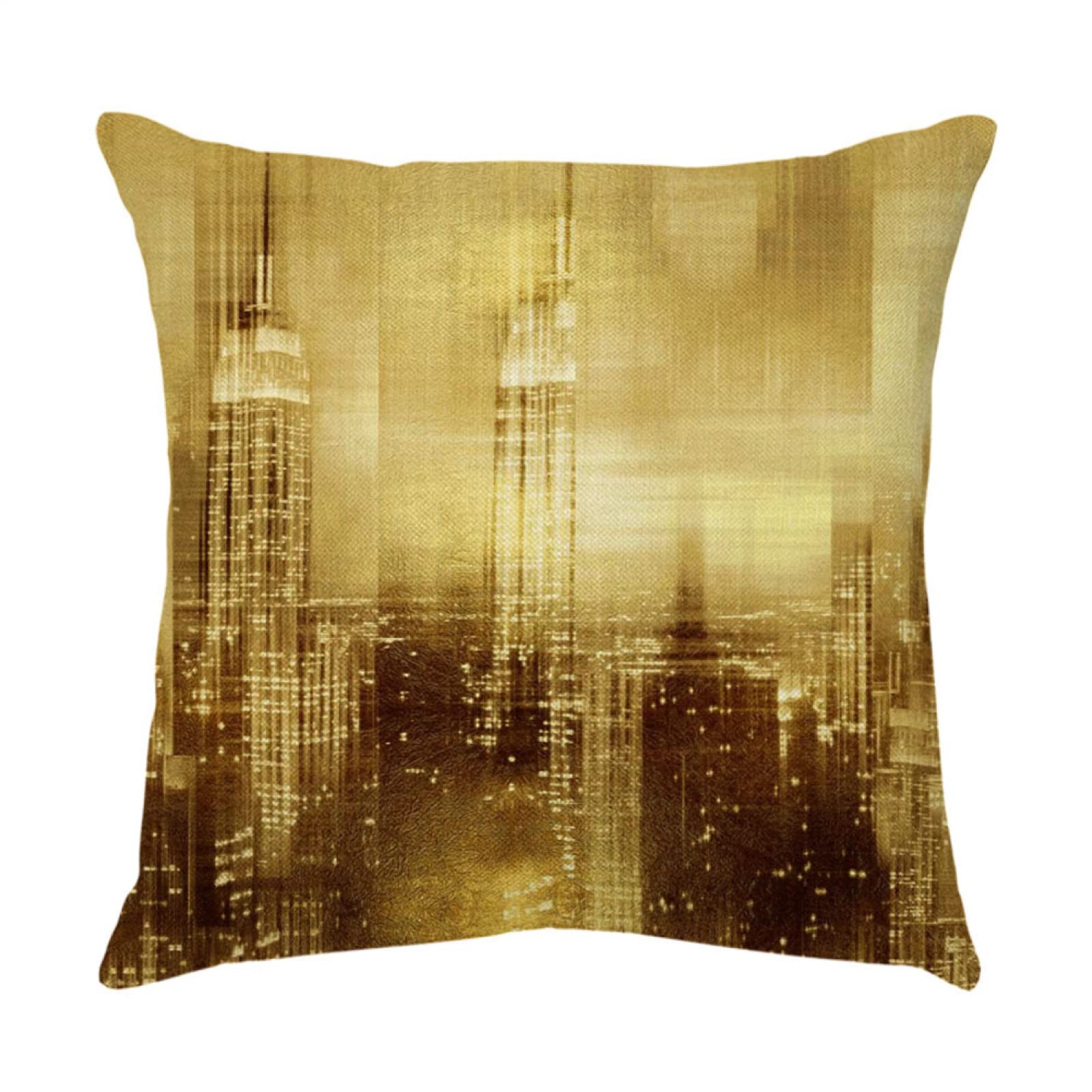4 Piezas Funda de Almohada Paisaje De La Ciudad Fundas de Cojín Terciopelo Sencillo y Decorativo para Sofá Camas Dormitorio Coche Lino Cojines Throw Pillow Covers 80x80cm/32x32 Inch