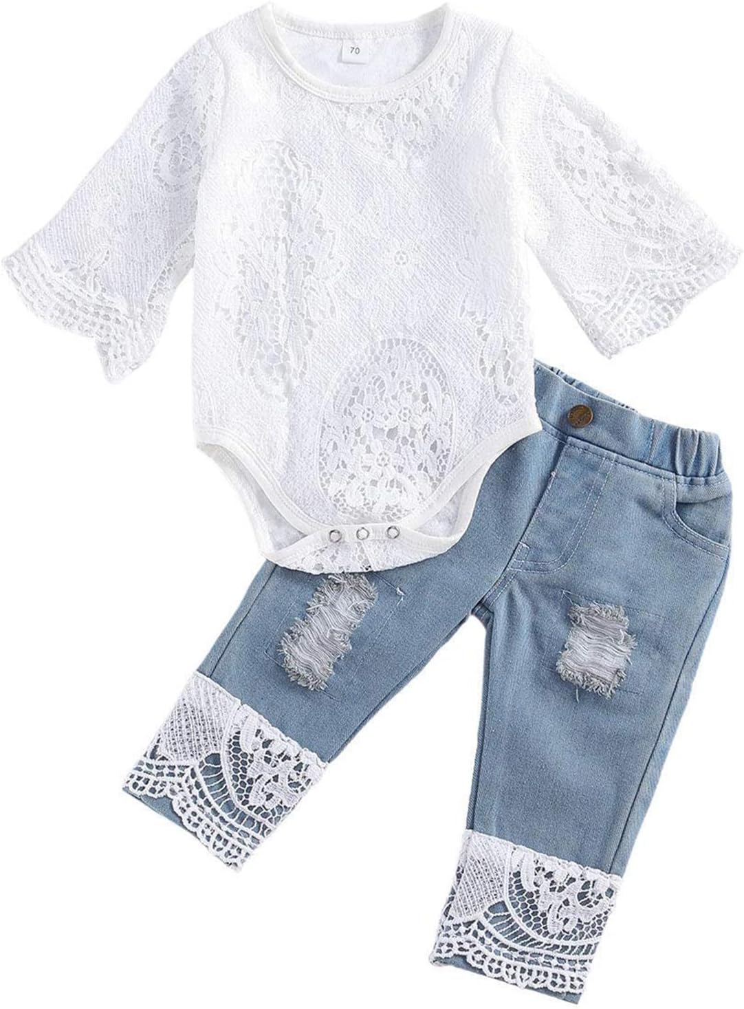 Baby Girl Clothes Infant Girl Heart Prints Outfits Long Sleeve Romper and Pants Clothing Sets