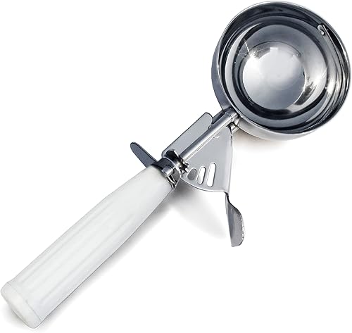 Miniatura 6 de Cuisinox Cuchara de helado, cuchara de porción de comida para servir y preparar, acero inoxidable Spring Action, azul #16 (2 onzas)