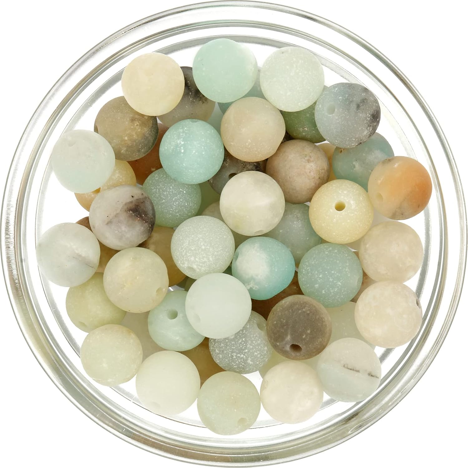 NITOPUPU 100Pcs 8mm Natural Frosted Amazonite Gemstone Beads Round Loose Stone Beads for Jewerly Making with Crystal Stretch Cord Frosted Amazonite 8mm