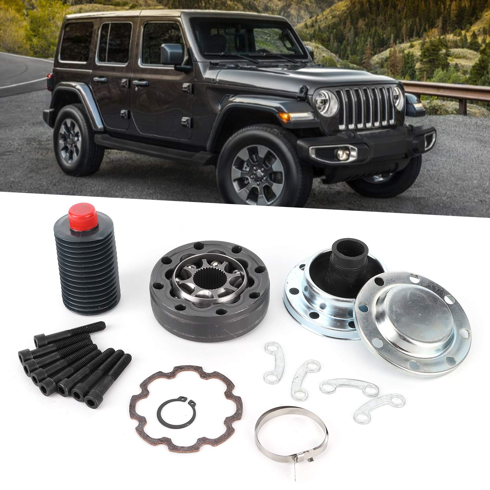 Giunto omocinetico dell'albero di trasmissione, Kit giunto omocinetico albero di trasmissione Qiilu 932-306 Testa albero elica adatta per JK Wrangler 2007-2018