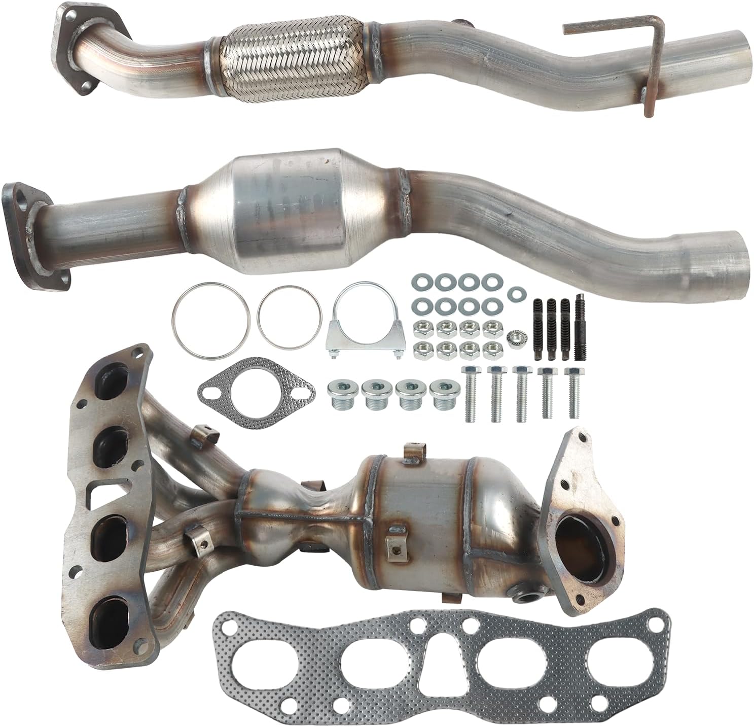 Front and Rear Catalytic Converter Compatible with Nissan Altima 2007-2012 2.5L, Exhaust Manifold Catalytic Convertor 643090 54782 40919 40800 641302