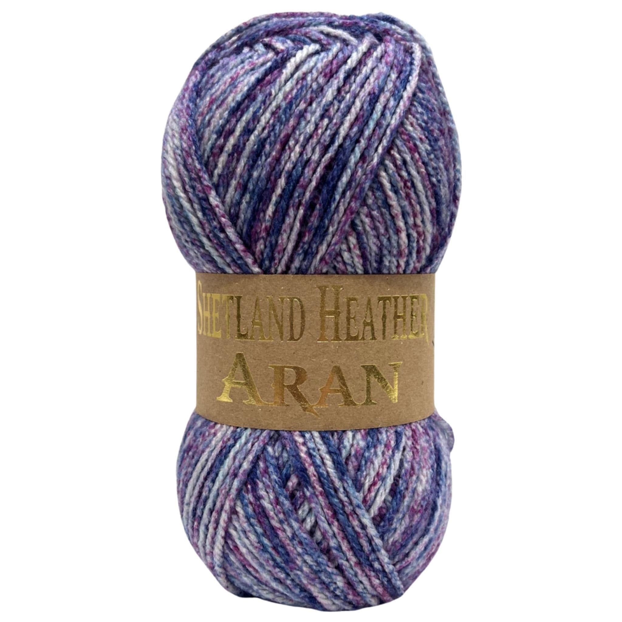 WoolCraft Shetland Heather Aran Knitting & Crochet Yarn, Great Value Yarn Available in 15 Tweed Effect Aran Colours, 75% Acrylic & 25% Wool, 200 Metres, 100g Balls, Pack of 3, Midnight Blues — image 1
