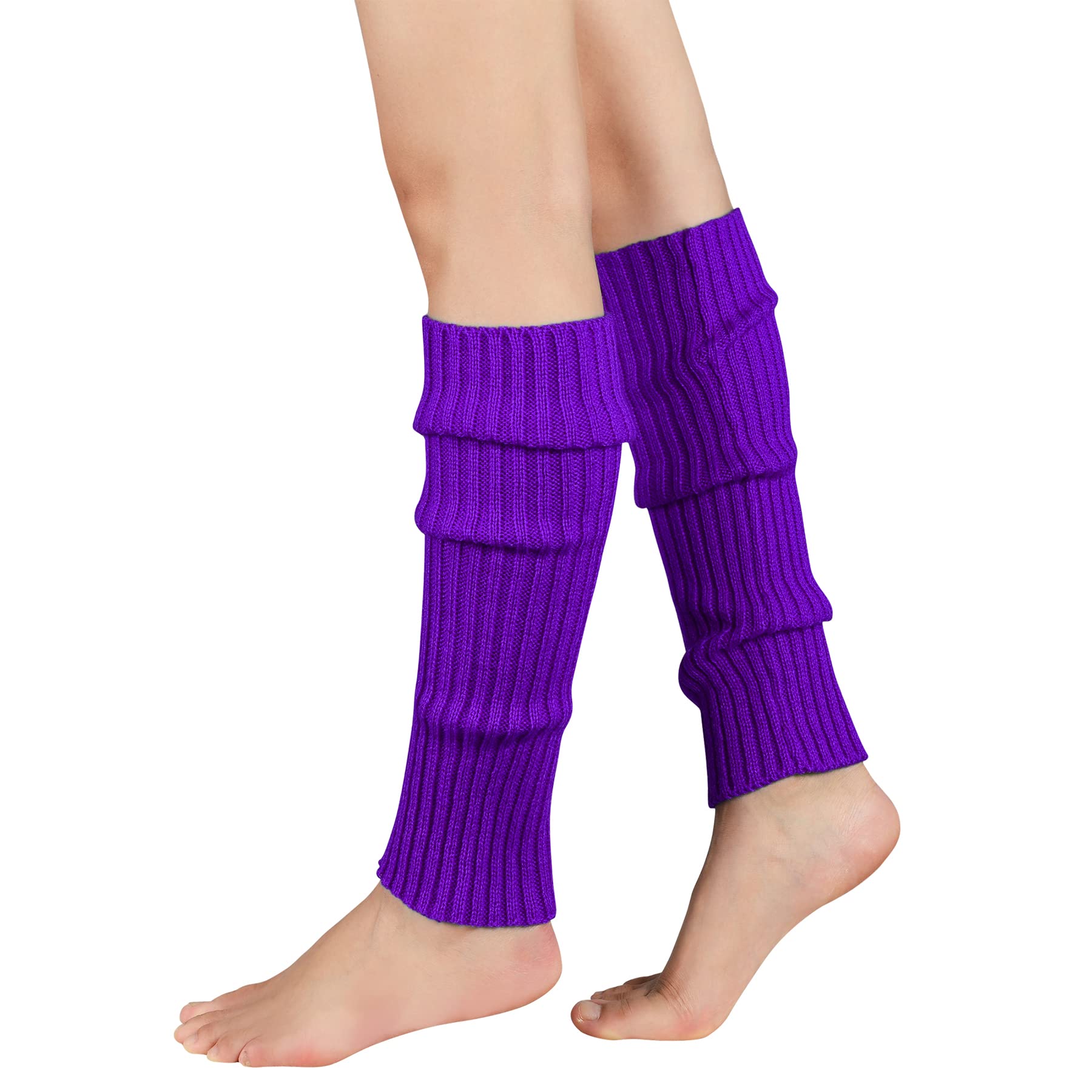 Zando Womens Fashion Warmers Adult Junior 80s Ribbed Knitted Long Socks for Party Sports Casual Socks
