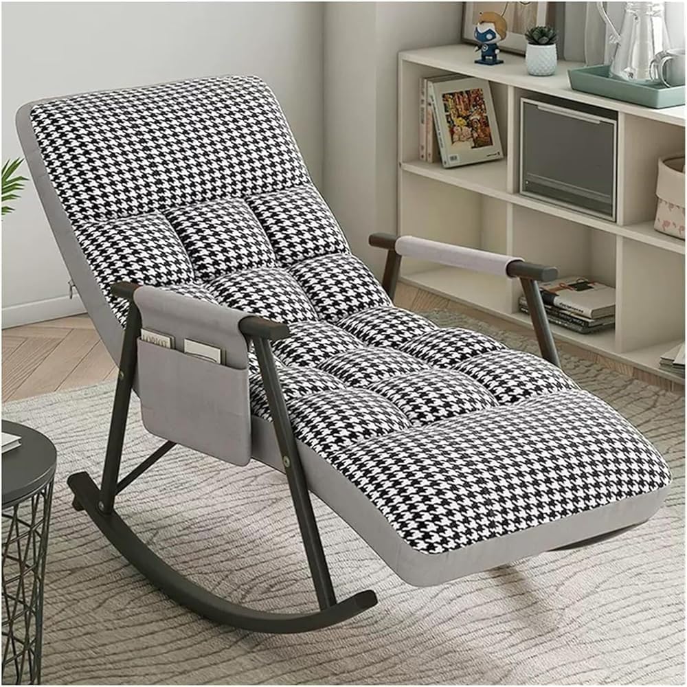 Fauteuil à bascule moderne haut de gamme rembourré pour salon élégant