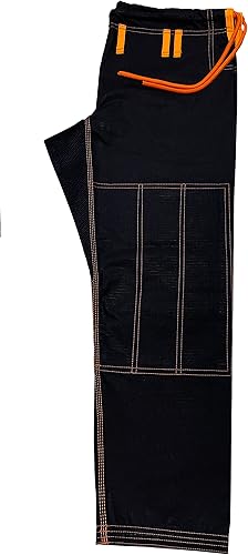 Miniatura 7 de Bjj Gi Con Puntada Naranja Bjj Gi Jiu Jitsu Kimonos Gi 100% Algodón Perl Tejido 450GSM