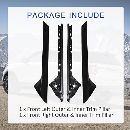 Miniatura 6 de A-Pillar Kit de moldura exterior e interior de repuesto para Ford Explorer 2011-2019 4 puertas (izquierda y derecha) Reemplaza 926-451 926-450