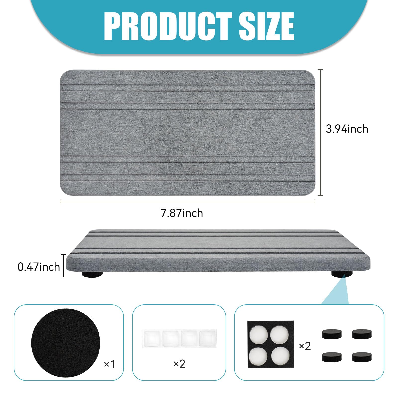 2PCS Water Absorbing Stone Tray, Diatomite Stone Sink Tray, Instant Dry Kitchen Sink Organizer, Countertop Fast Drying Counter Tray for Kitchen Sink, Toothbrush Holders