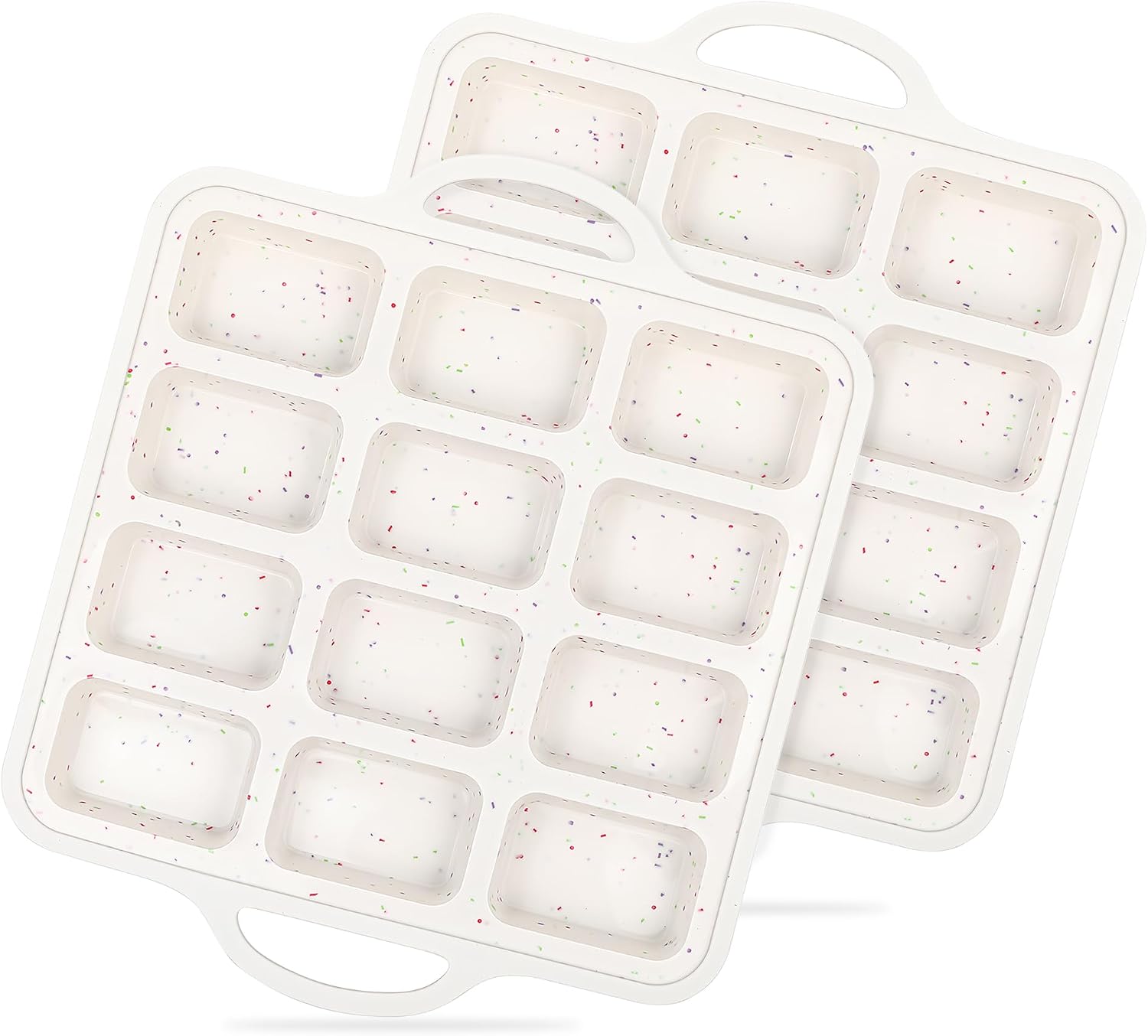 Silicone Mini Loaf Pan 2 Pack with Reinforced Metal Frame 12-Cavity