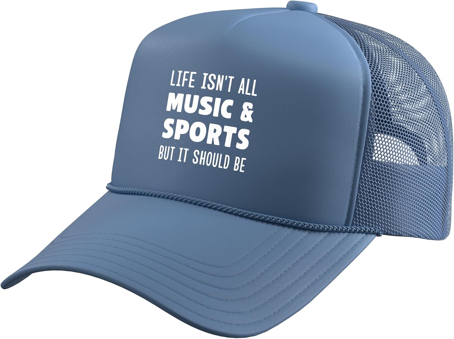 Life Isn't All Music and Sports Funny Musician Trucker Hat with Adjustable Mesh Back