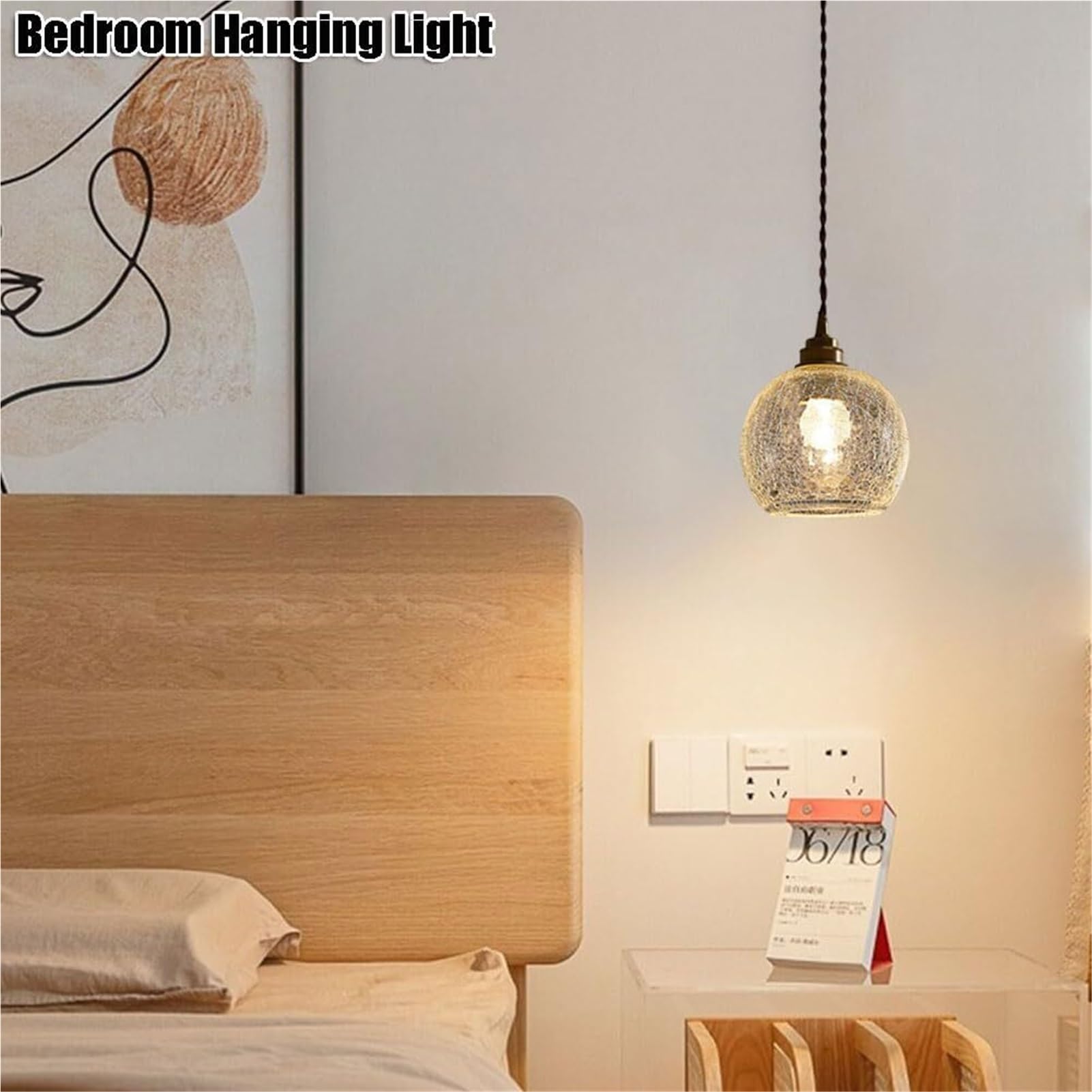 Nordic Simple Personalized Glass Pendant Lamp Chandelier Hanging Lighting Ceiling Fixture E27 Single Head For Restaurant Bedroom Living Room