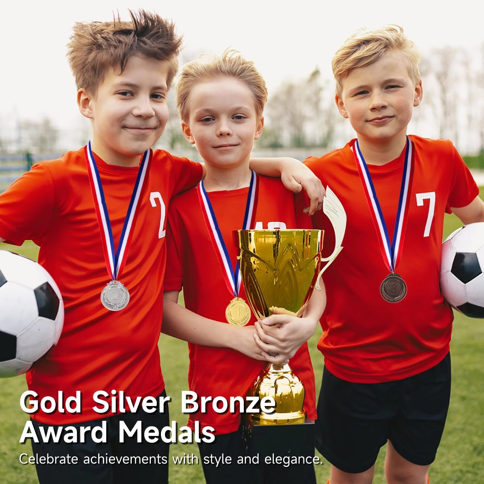 36-teiliges Medaillen-Set in Gold, Silber und Bronze mit Halsbändern, perfekt für Sport, Wettbewerbe, Turniere und Auszeichnungen