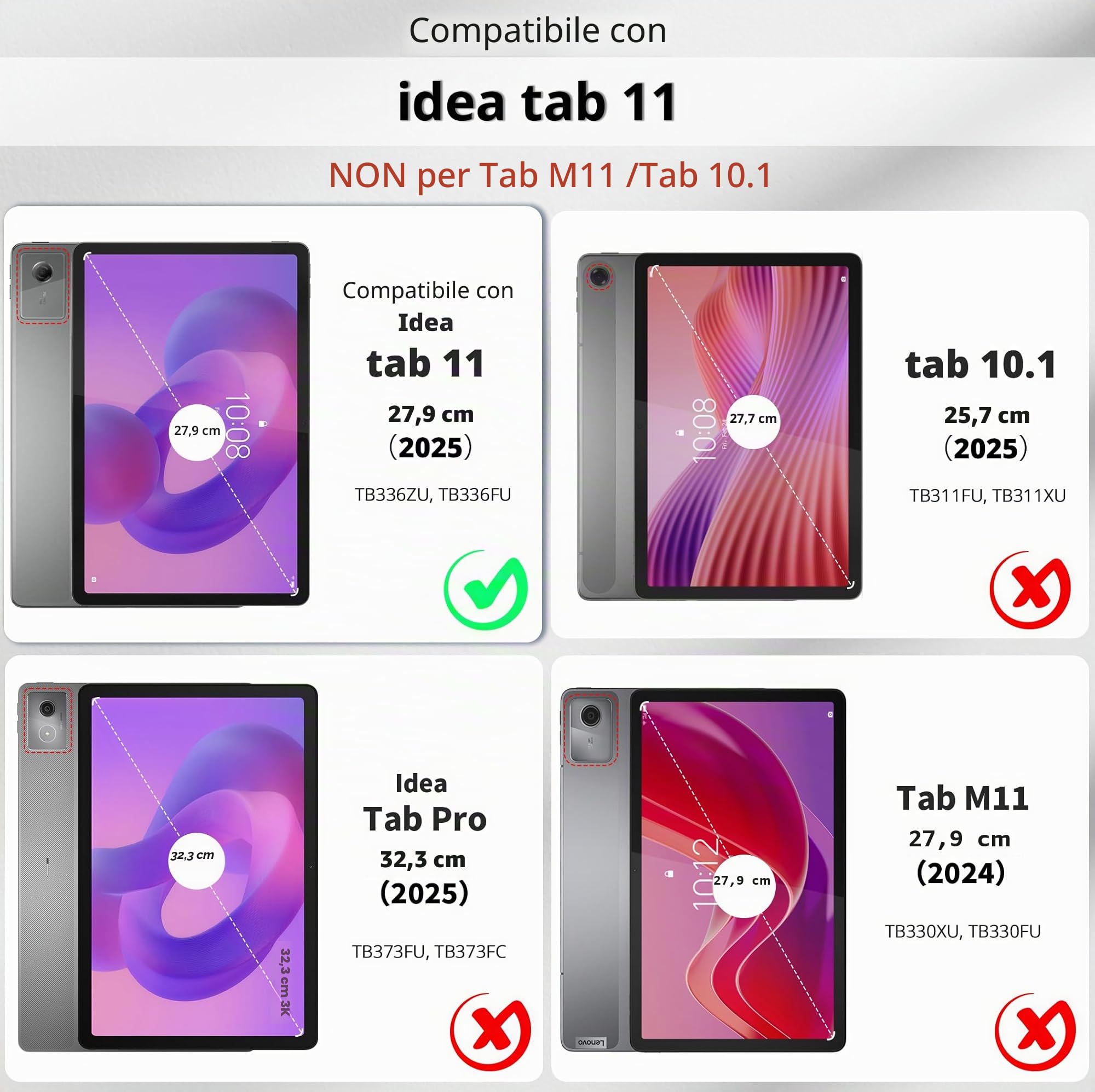 EasyAcc Custodia Compatibile Lenovo Idea Tab 11 Pollici 2025 TB-336ZU TB-336FU PU Pelle Protettiva Nero