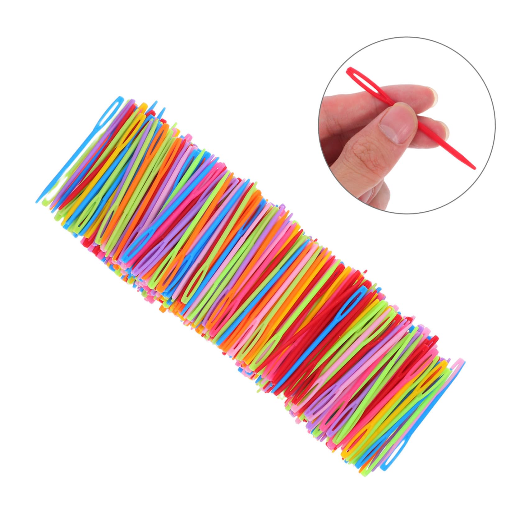 Gogogmee 2000 Piezas Agujas de Coser de Plástico Agujas de Hilo de Ojo Grande de Herramienta de Costura para Manualidades para Tejer Hilo