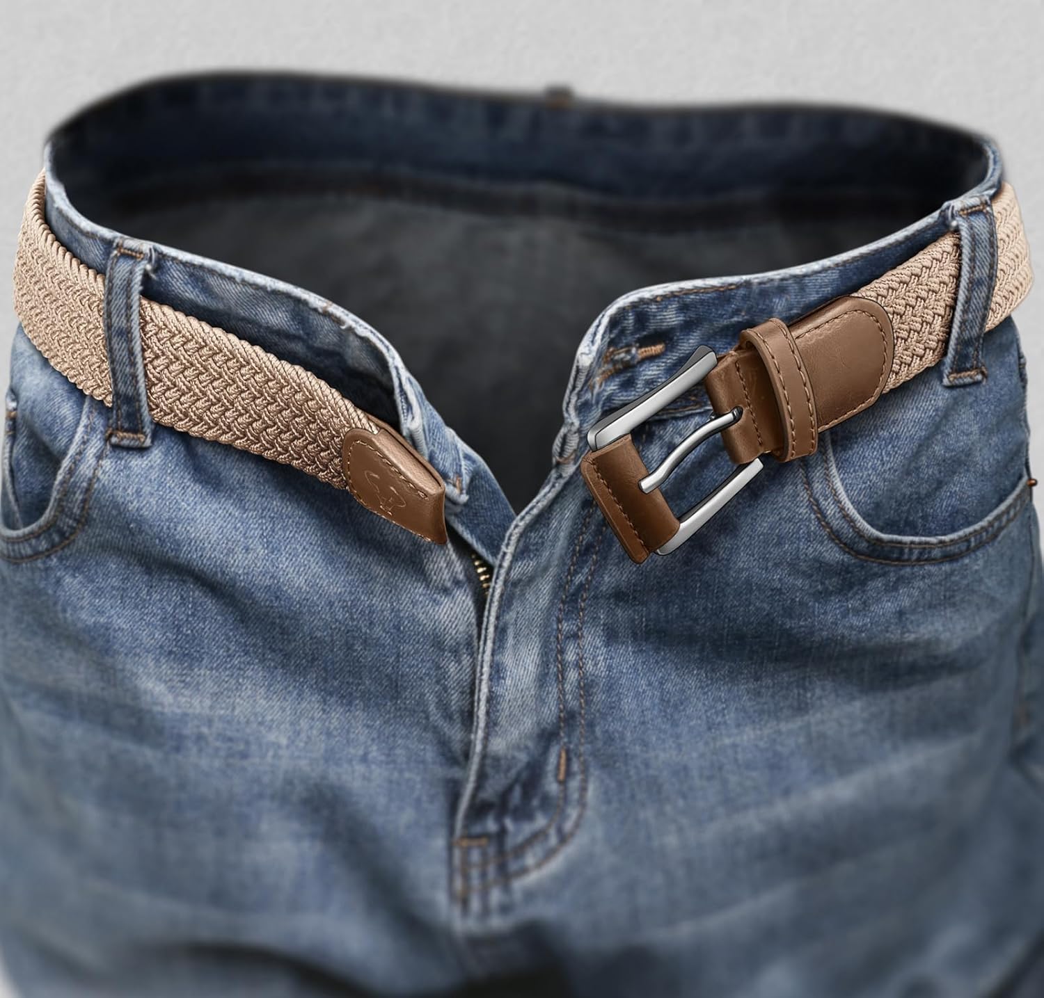 BULLIANT Stretch Belt Men,Mens Gift Woven Braided Web Belt 1 3/8 for Golf Casual Pants Shirts Jeans - Image 6