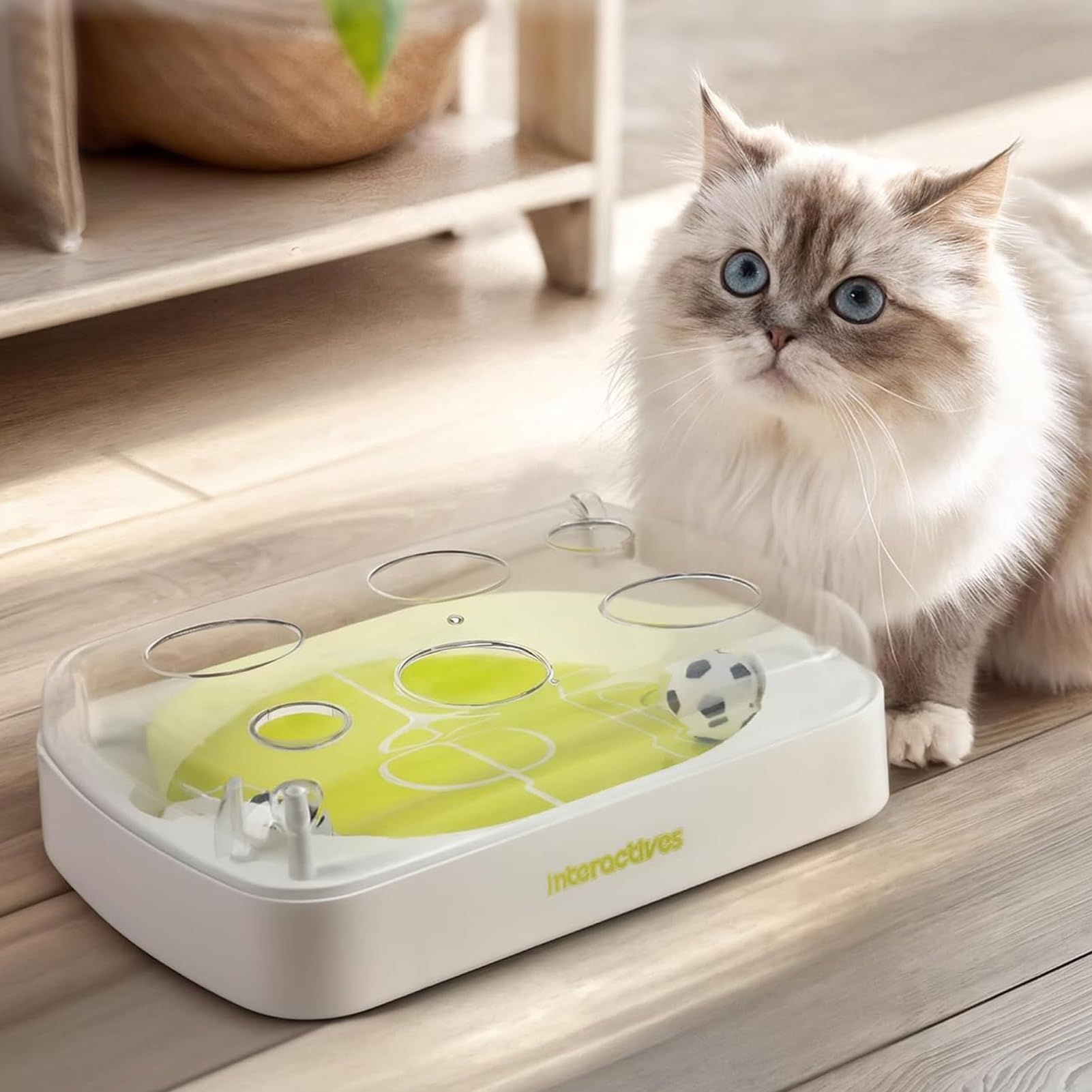 Generisch Juego de pelotas de fútbol eléctrico para mascotas | Juguete estimulante para gatos para simulación de caza, rascar, entrenamiento en casa, viajes, al aire libre, interior