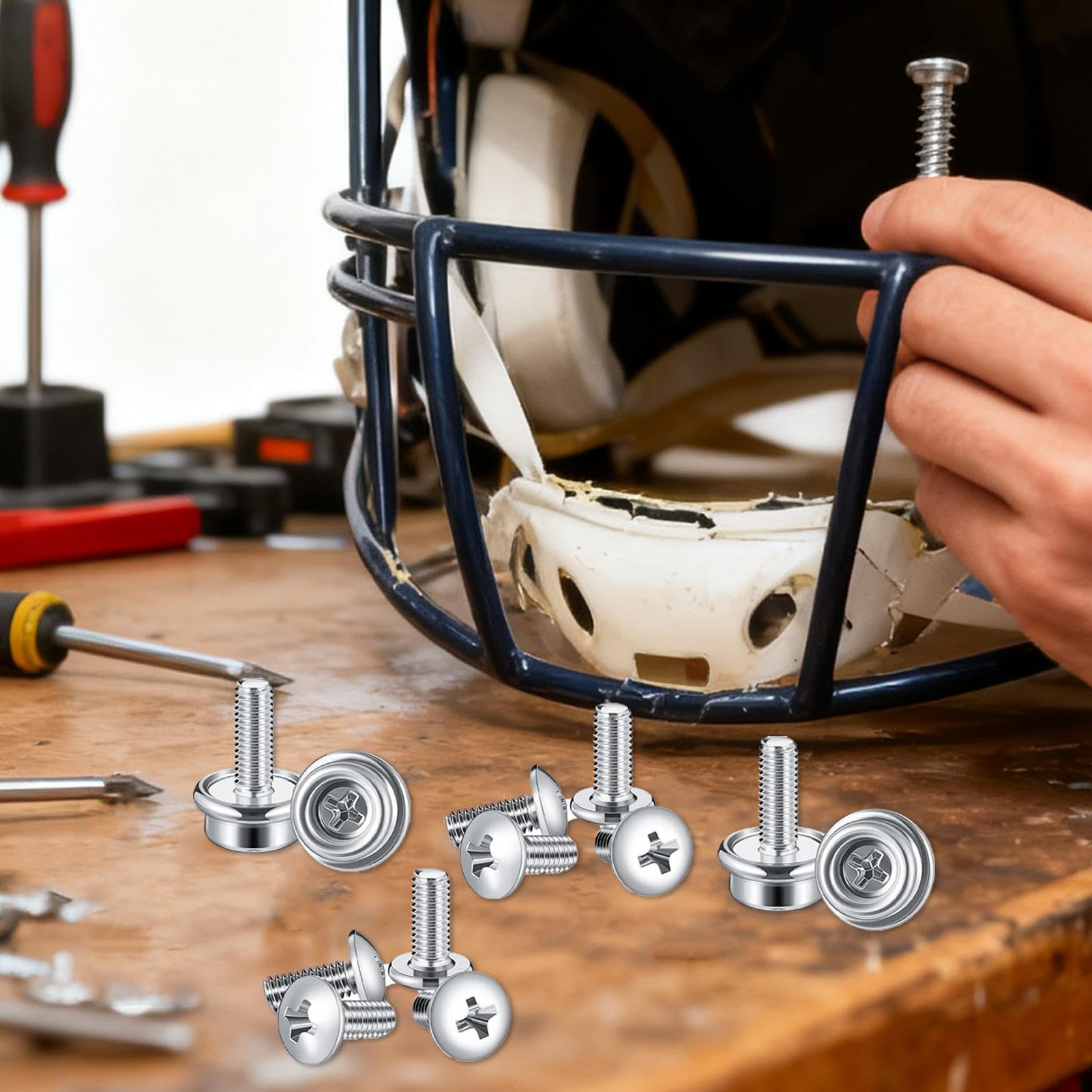Kit De Quincaillerie De Vis Pour Casque De Football 12mm 10mm 24 Pièces