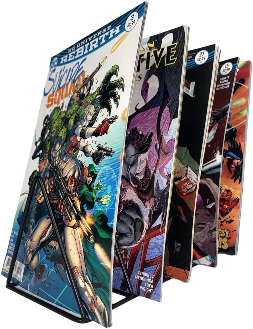 Comic Wall Racks Amazon.com: Record-Happy Comic Book Storage Rack Display - Metal Wire ...